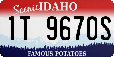ID license plate 1T9670S