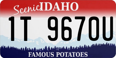 ID license plate 1T9670U