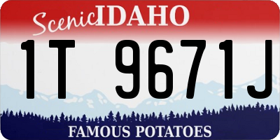 ID license plate 1T9671J