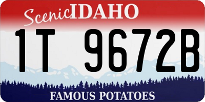 ID license plate 1T9672B