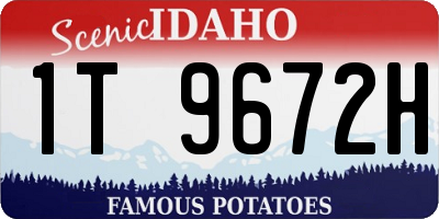 ID license plate 1T9672H