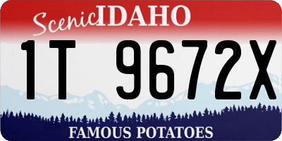 ID license plate 1T9672X