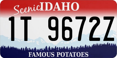 ID license plate 1T9672Z
