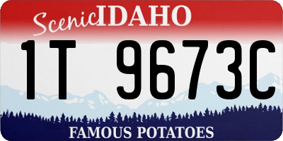 ID license plate 1T9673C