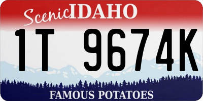 ID license plate 1T9674K