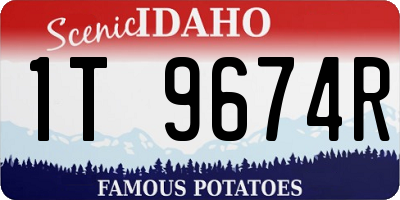 ID license plate 1T9674R