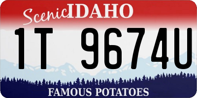 ID license plate 1T9674U