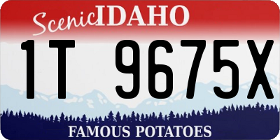 ID license plate 1T9675X
