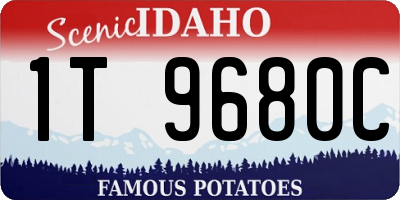 ID license plate 1T9680C