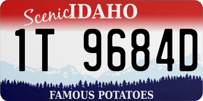 ID license plate 1T9684D