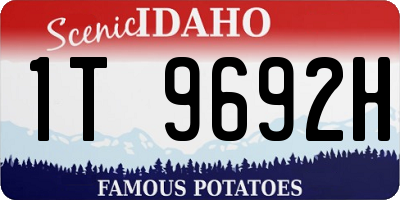 ID license plate 1T9692H