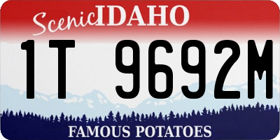 ID license plate 1T9692M