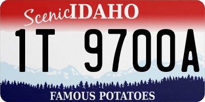 ID license plate 1T9700A