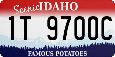 ID license plate 1T9700C