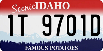 ID license plate 1T9701D
