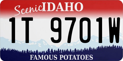 ID license plate 1T9701W