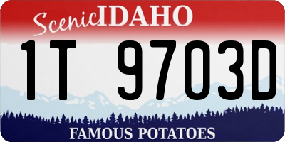 ID license plate 1T9703D