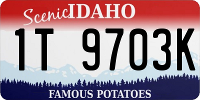 ID license plate 1T9703K