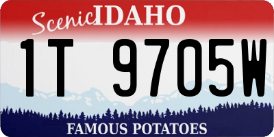 ID license plate 1T9705W