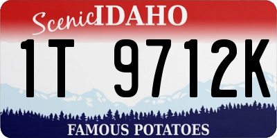 ID license plate 1T9712K
