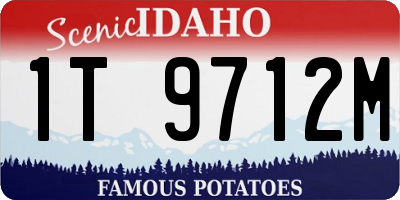 ID license plate 1T9712M