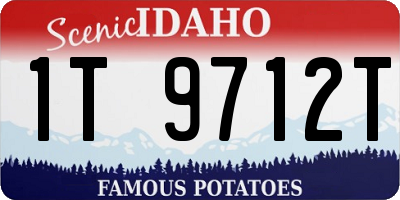 ID license plate 1T9712T