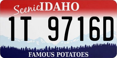 ID license plate 1T9716D