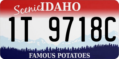 ID license plate 1T9718C