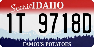 ID license plate 1T9718D