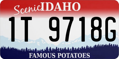 ID license plate 1T9718G