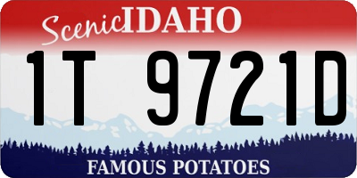 ID license plate 1T9721D
