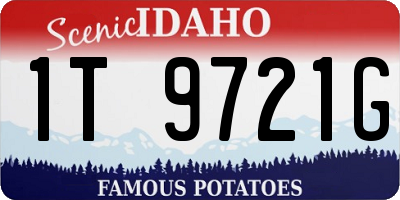 ID license plate 1T9721G