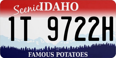 ID license plate 1T9722H
