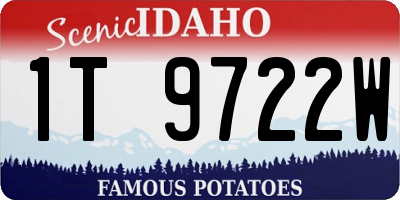 ID license plate 1T9722W