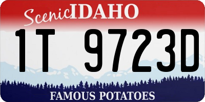 ID license plate 1T9723D