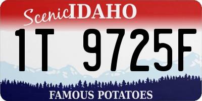ID license plate 1T9725F