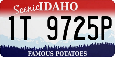 ID license plate 1T9725P