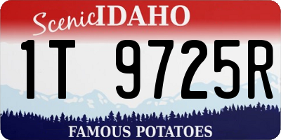 ID license plate 1T9725R