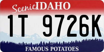 ID license plate 1T9726K