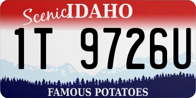 ID license plate 1T9726U