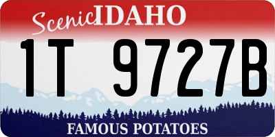 ID license plate 1T9727B