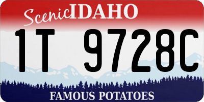 ID license plate 1T9728C