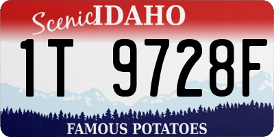 ID license plate 1T9728F
