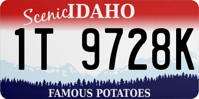 ID license plate 1T9728K