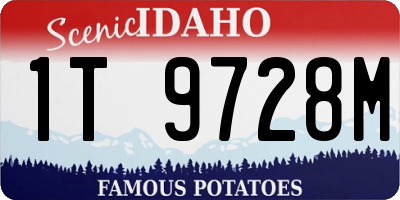 ID license plate 1T9728M