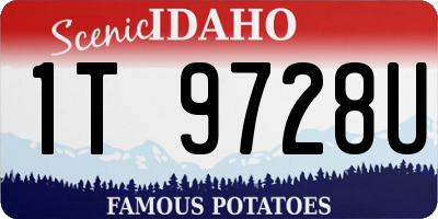ID license plate 1T9728U