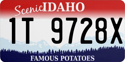 ID license plate 1T9728X