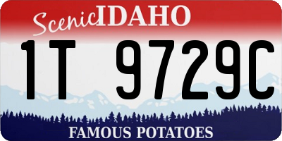 ID license plate 1T9729C
