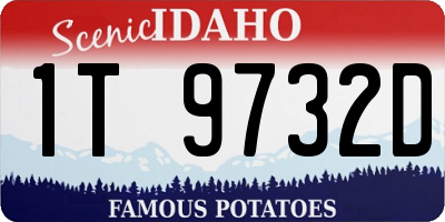 ID license plate 1T9732D