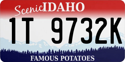 ID license plate 1T9732K